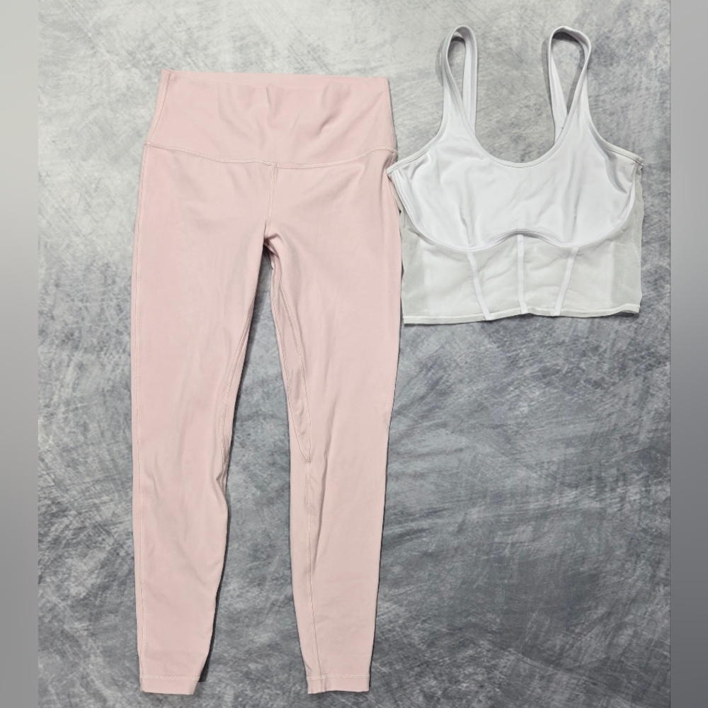Lululemon And Alo Blush Pink High-Waist Leggings